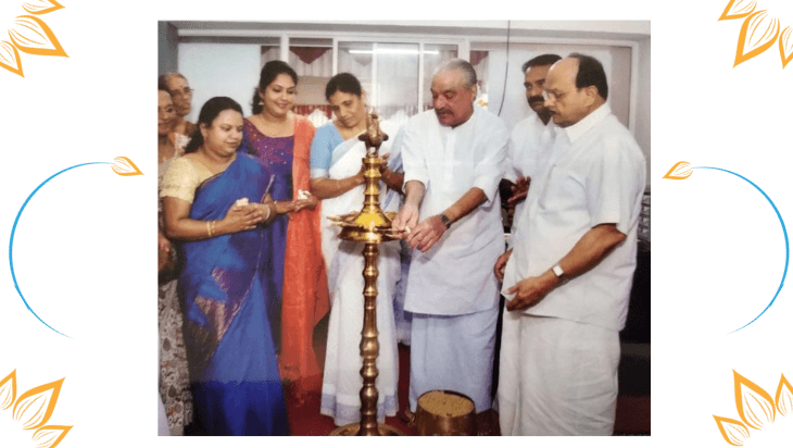 Lightning of lamp by Shri K M Mani